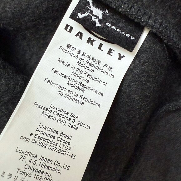 OAKLEY Zip Front Sweatshirt M/L Charcoal Gray Graphic Hoodie Cotton Blend - Picture 7 of 10
